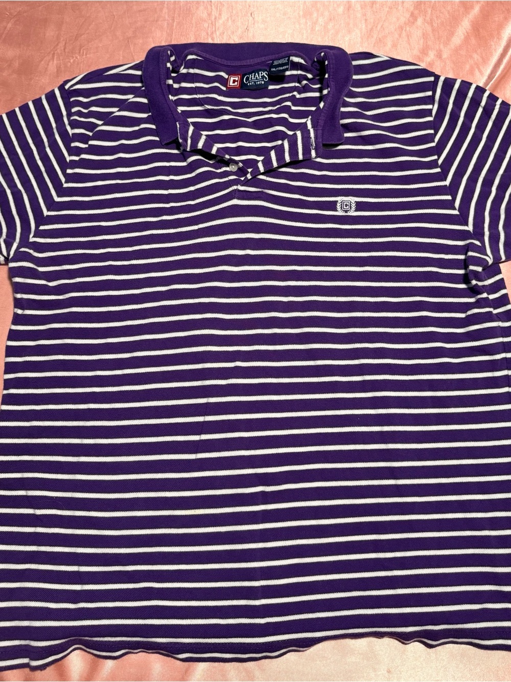 Chaps Purple & White Striped men’s Polo